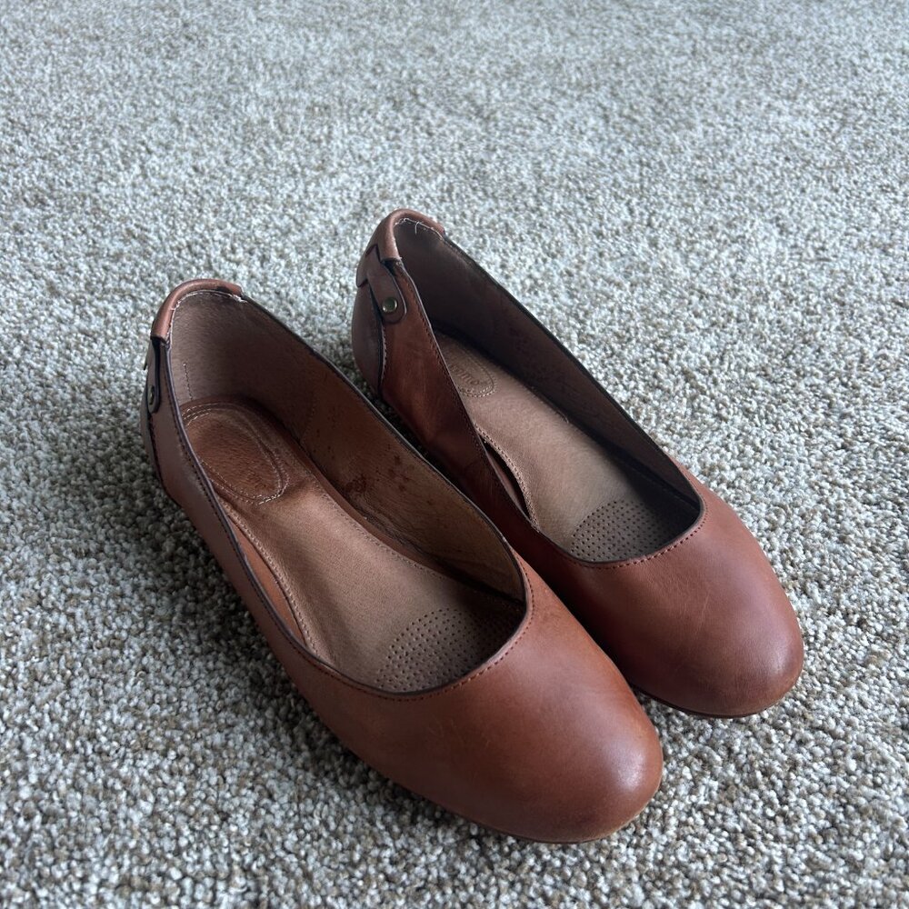 Corso Como Brown Leather Ballet Flats - Size 10